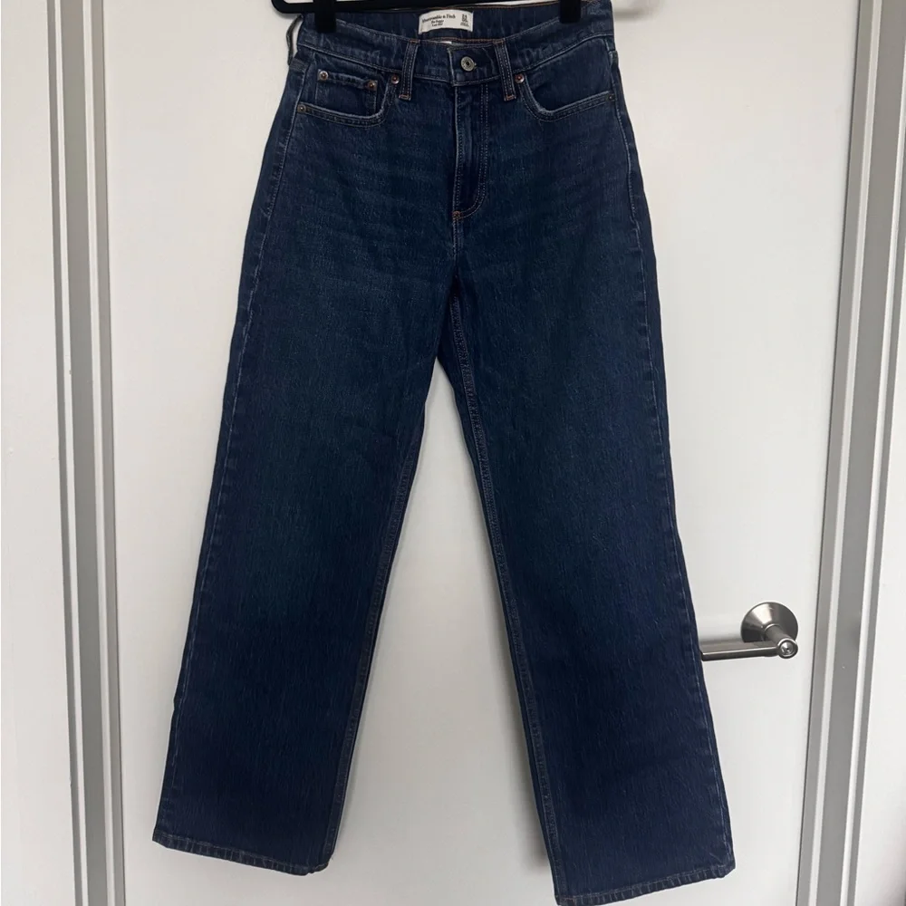 Abercrombie & Fitch Dark Blue baggy curve-love Jeans - Picture 4 of 7